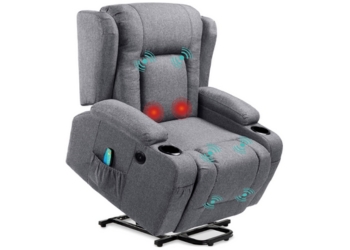 Electric Power Lift Linen Recliner Massage Chair