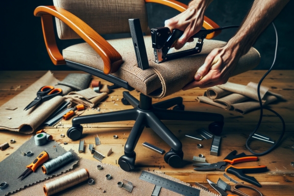 how to reupholster a rolling office chair