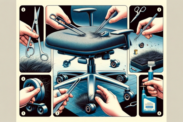 how to clean hair from office chair roller wheels