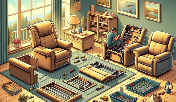 how to get a recliner chair through a door